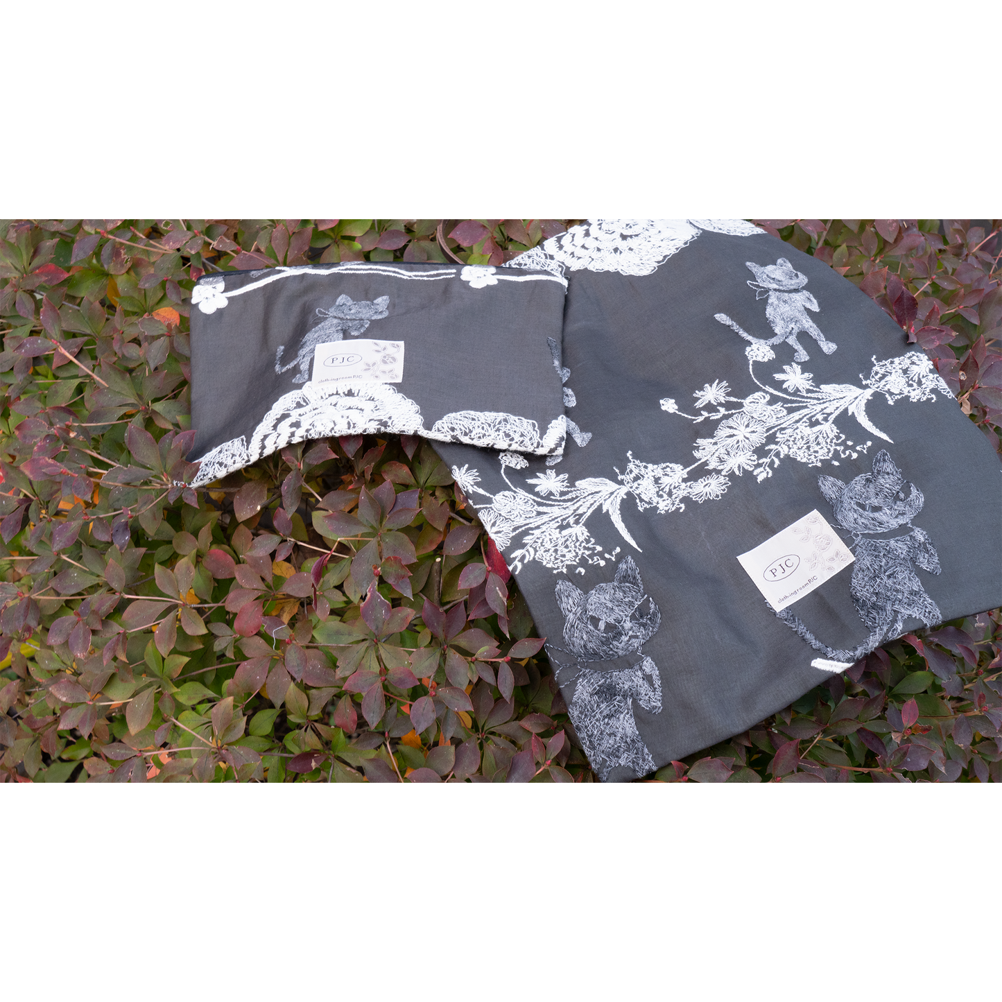 草花クロッチクロッチ 革紐手提げ ディーモス