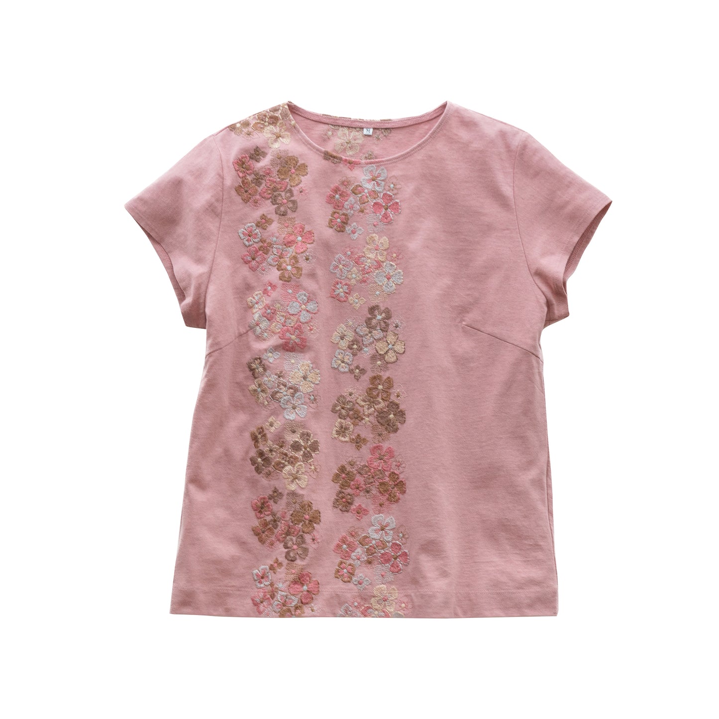 風花 フレンチスリーブTシャツ スモーキーピンク