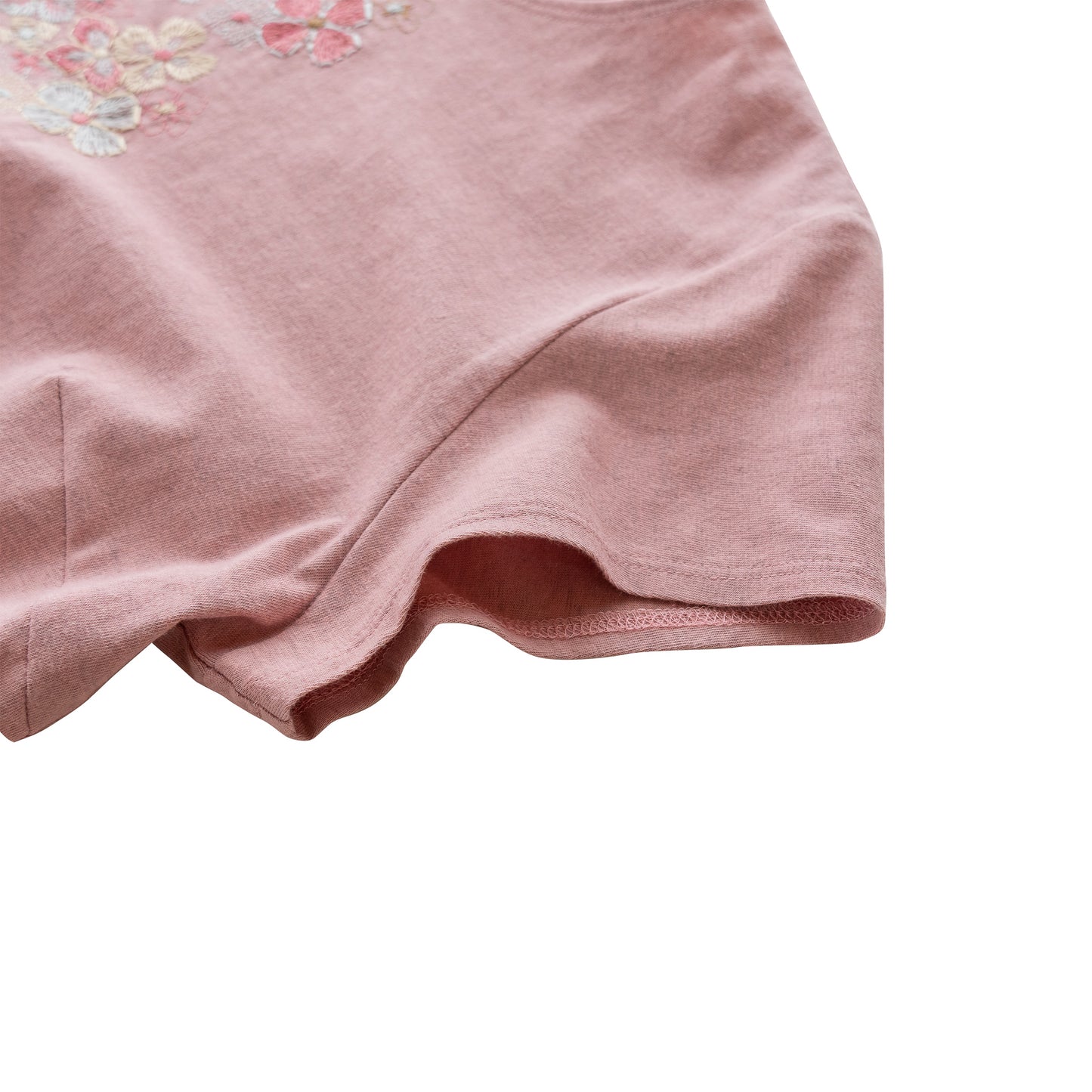 風花 フレンチスリーブTシャツ スモーキーピンク