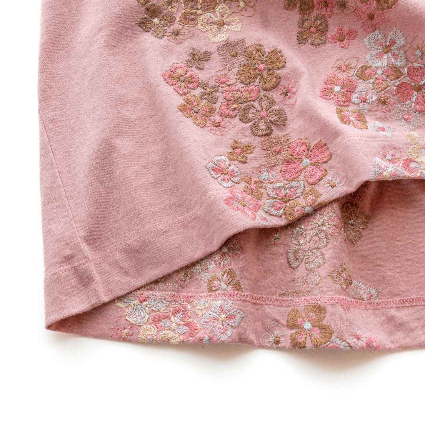 風花 フレンチスリーブTシャツ スモーキーピンク
