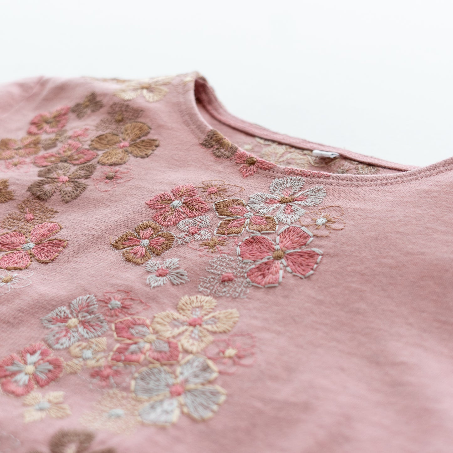 風花 フレンチスリーブTシャツ スモーキーピンク