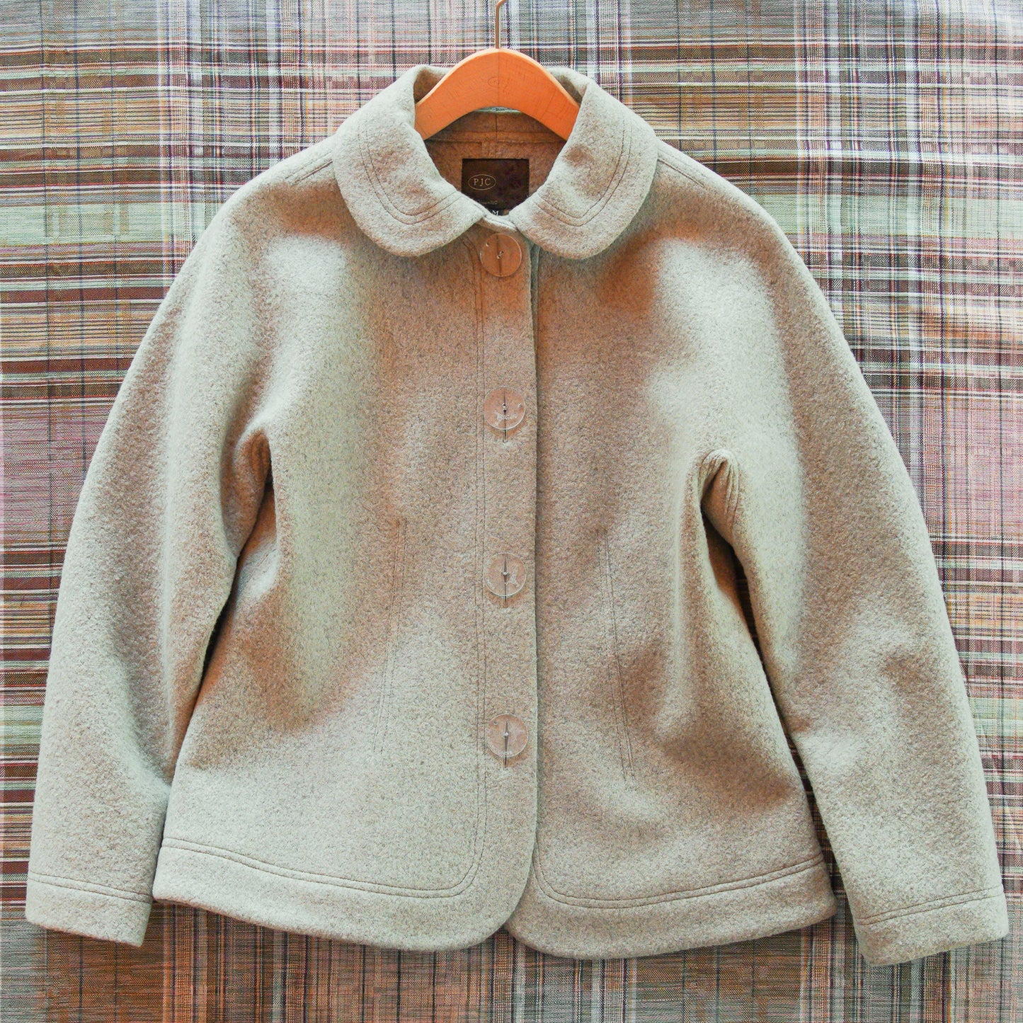 圧縮ウールのジャージージャケット セイジグリーン
