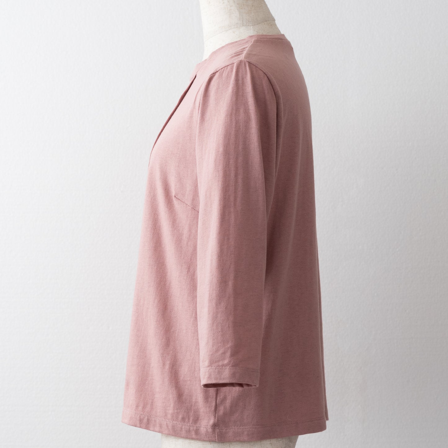 ピンタックTシャツ スモーキーピンク
