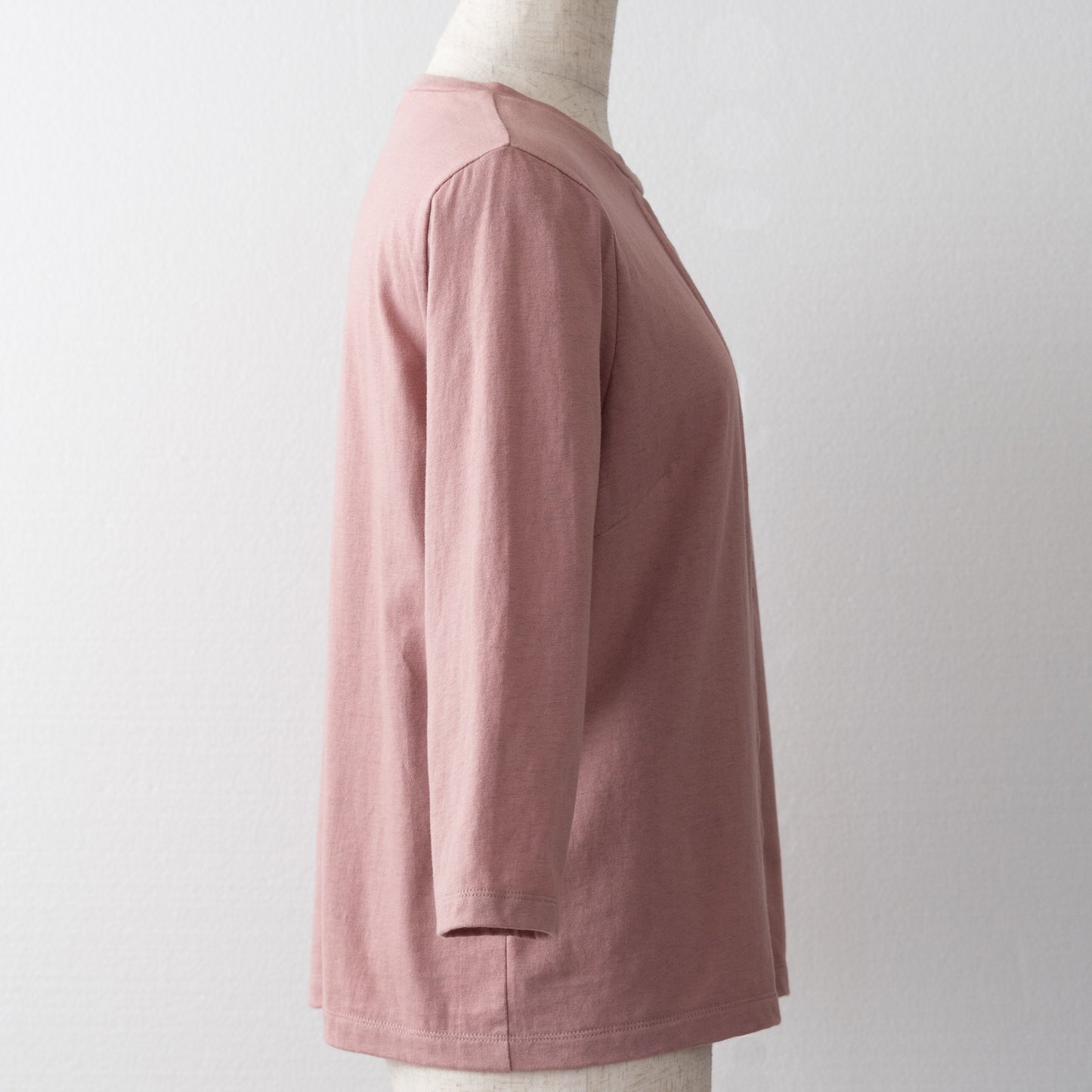 ピンタックTシャツ スモーキーピンク