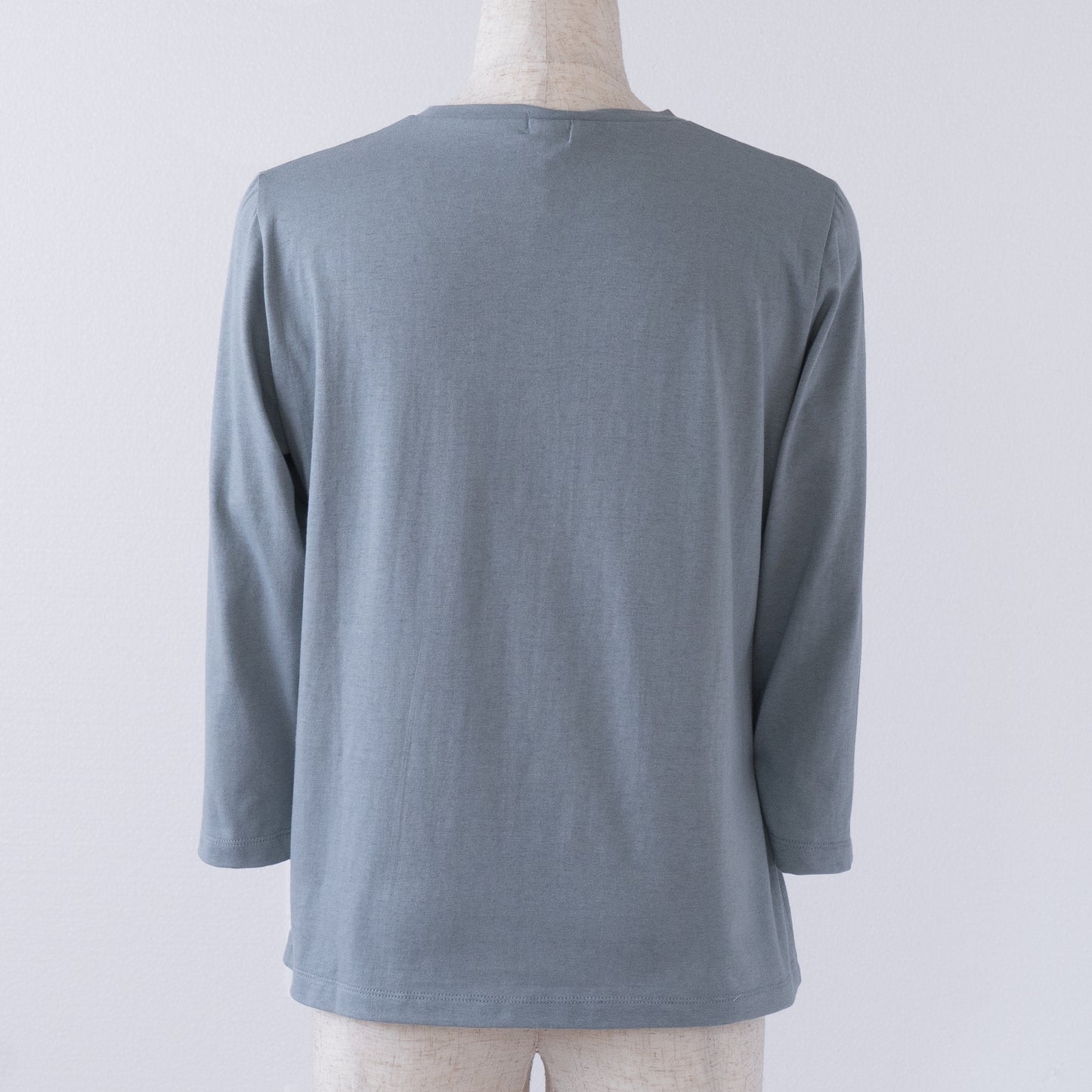 ピンタックTシャツ ブルーグレー