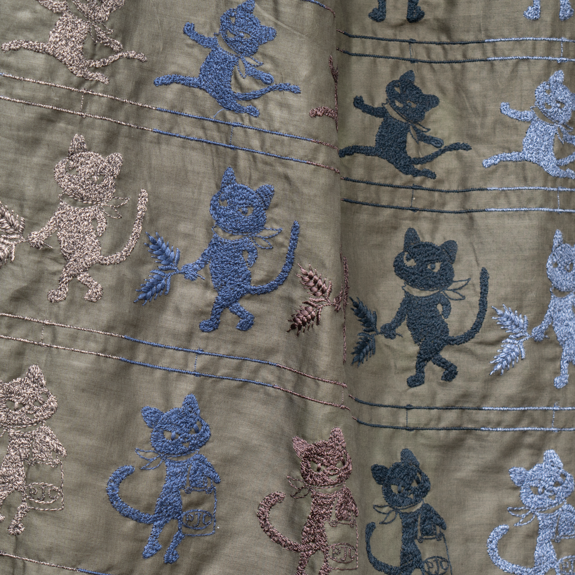 テキスタイル のら猫クロッチレーステープ柄 (9コース) ディーモス