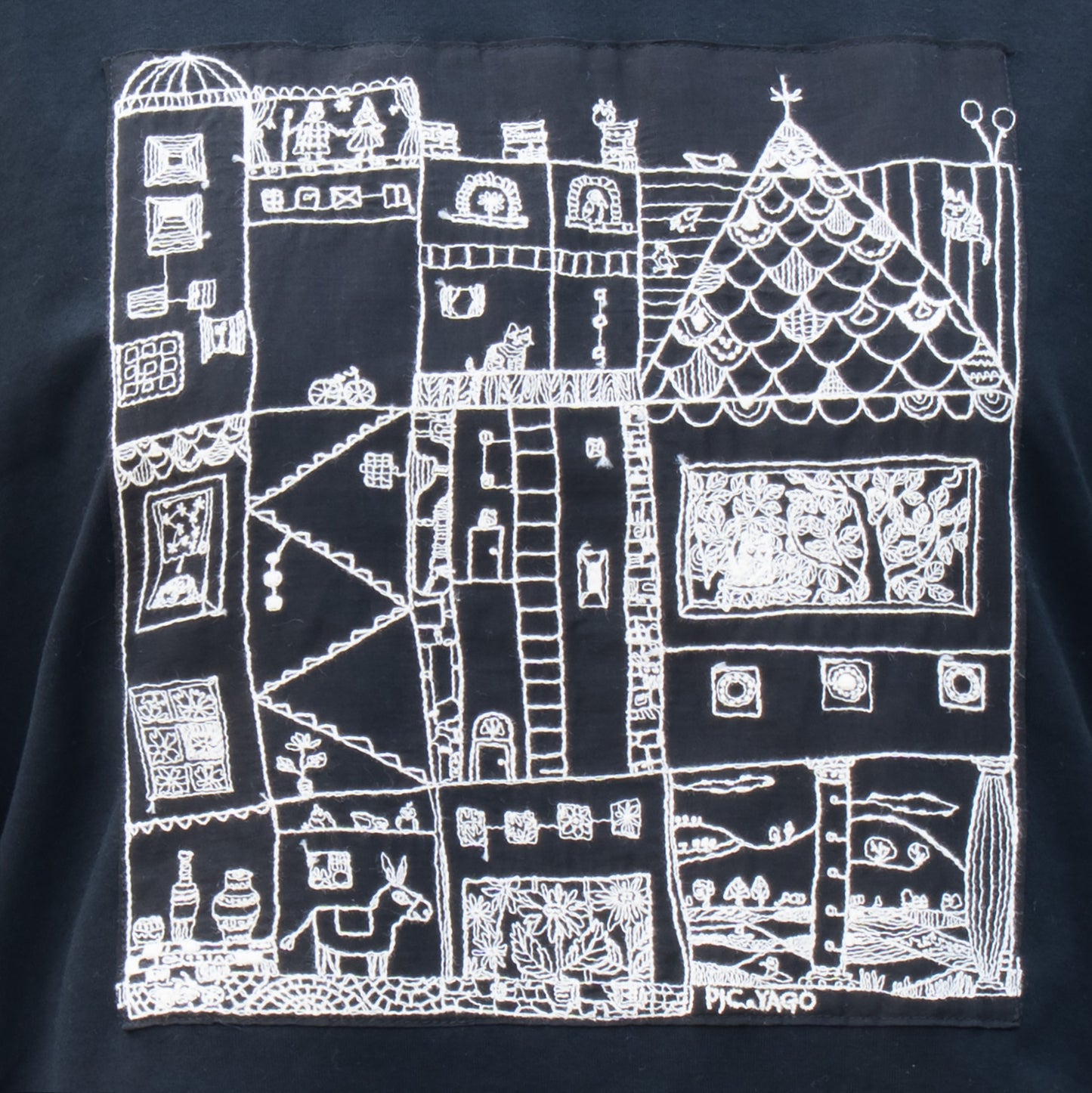 街クロッチ 半袖Tシャツ 黒