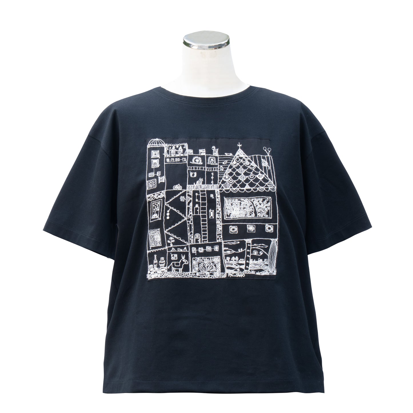 街クロッチ 半袖Tシャツ 黒