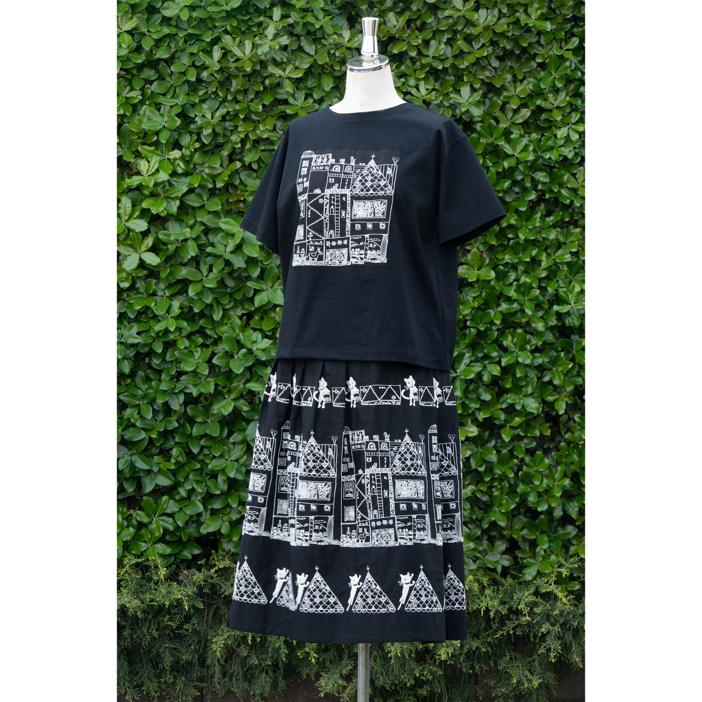 街クロッチ 半袖Tシャツ 黒