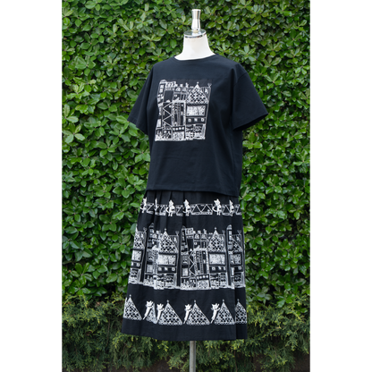 街クロッチ 半袖Tシャツ 黒