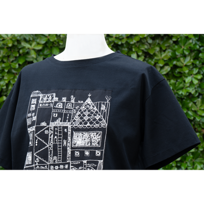 街クロッチ 半袖Tシャツ 黒