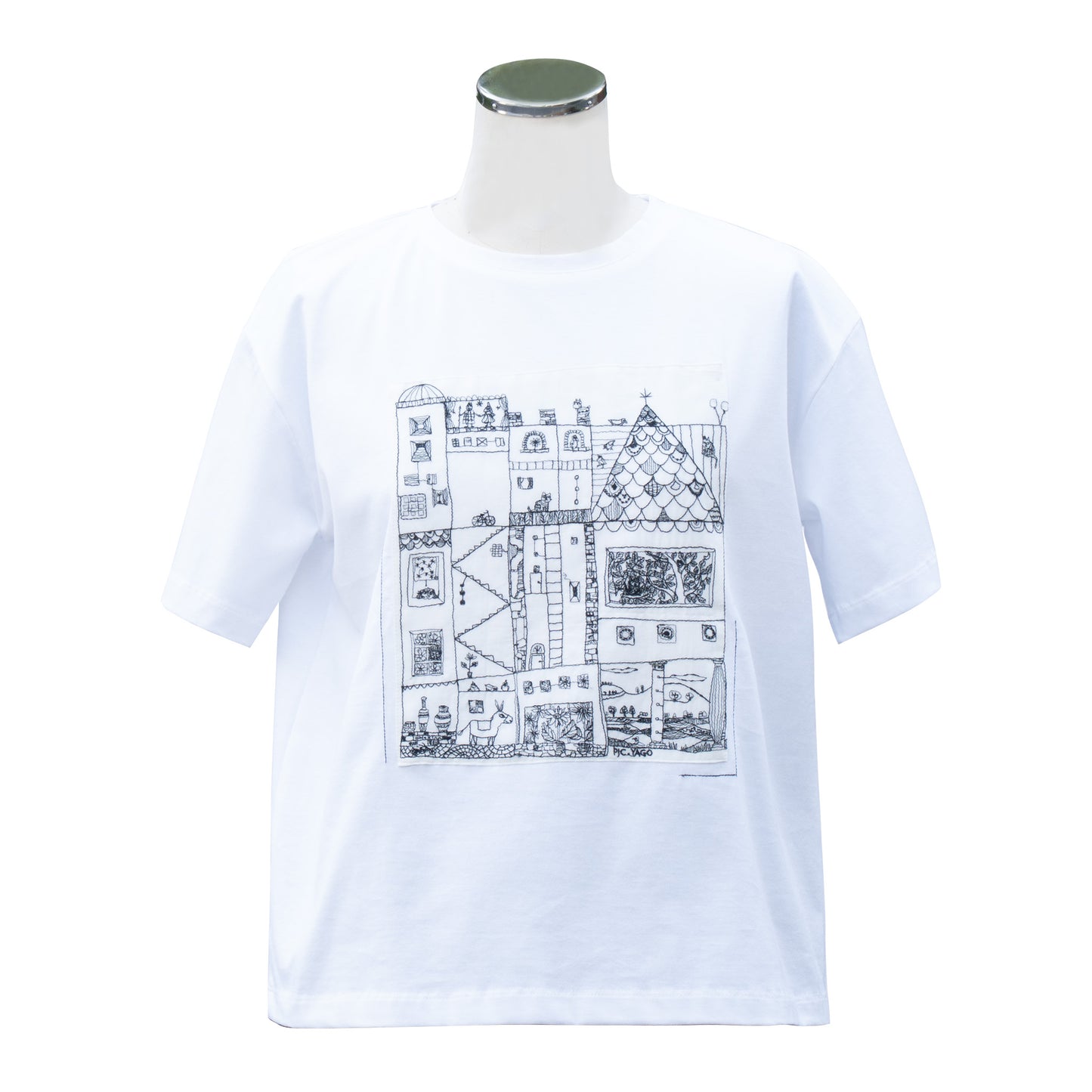 街クロッチ 半袖Tシャツ 白