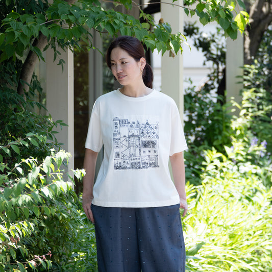 街クロッチ 半袖Tシャツ 白
