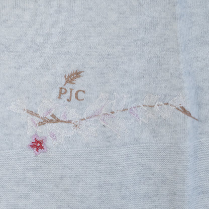 ホールガーメントタートルニット 1ポイント花園刺繍 グレー【予約販売】