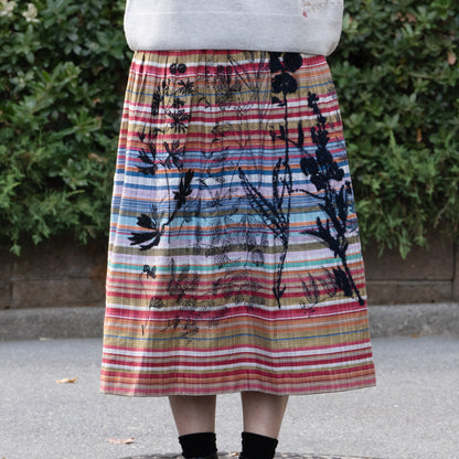ビッグチェック 植物採集メガ リバーシブルタックスカート 多色×紺系【予約販売】