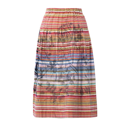 ビッグチェック 植物採集メガ リバーシブルタックスカート 多色×紺系【予約販売】