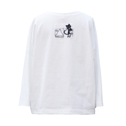 街クロッチ 七分袖Tシャツ 白