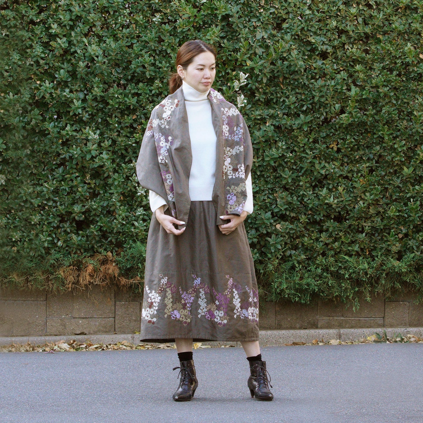 花園２コース スカート ペールカーキ