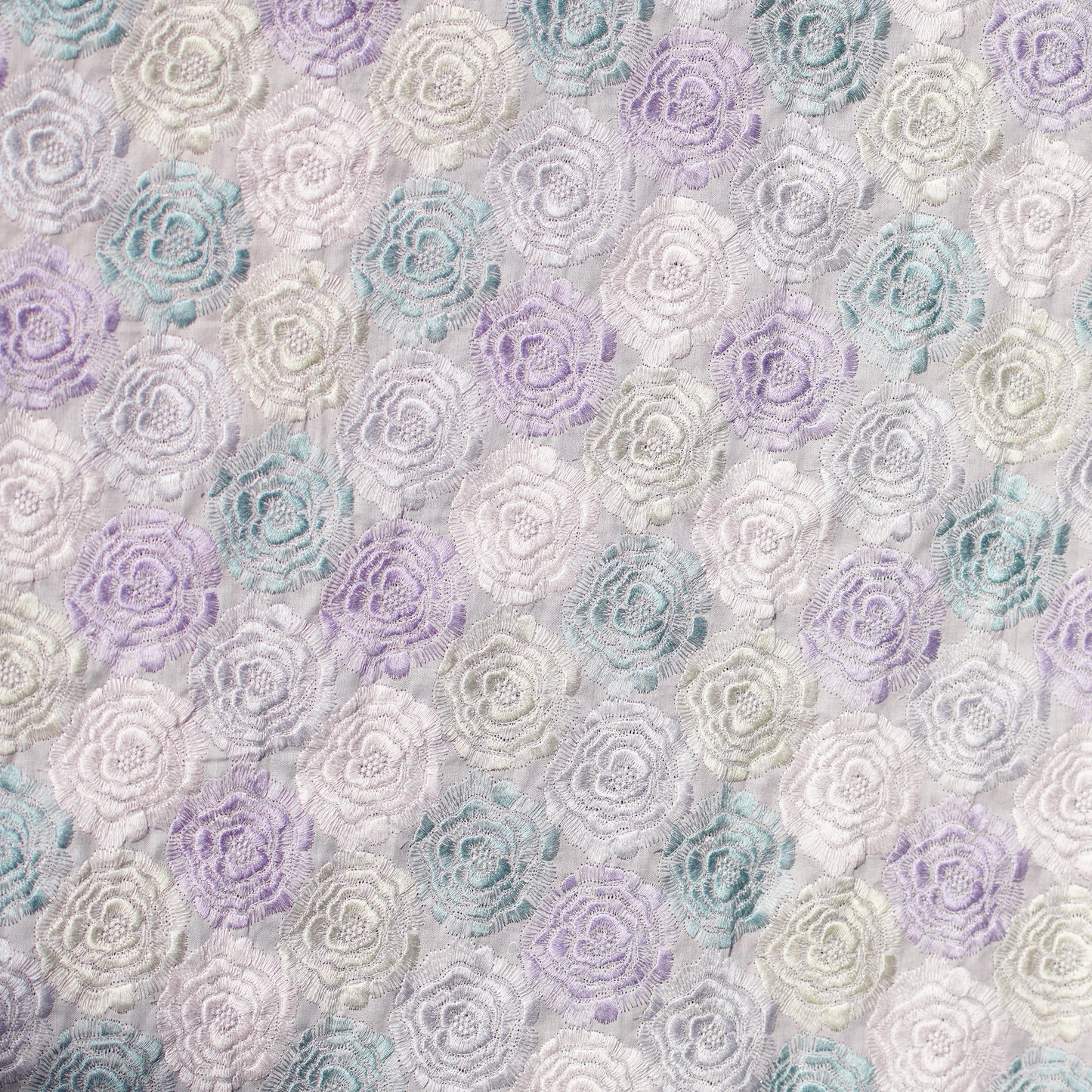 テキスタイル モネのバラ グレーパープル