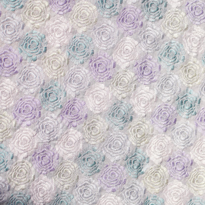 テキスタイル モネのバラ グレーパープル