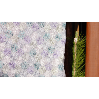 テキスタイル モネのバラ グレーパープル