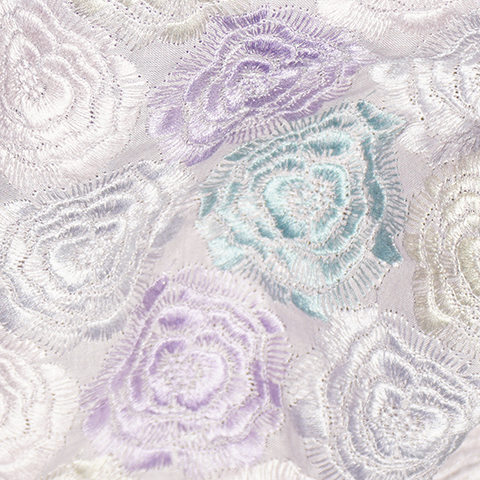 テキスタイル モネのバラ グレーパープル