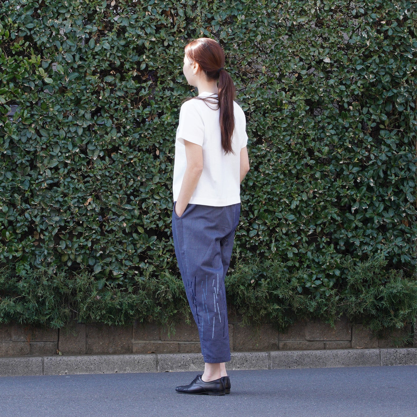 レーステープTシャツ ホワイト