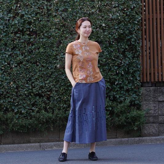 風花 フレンチスリーブTシャツ アース