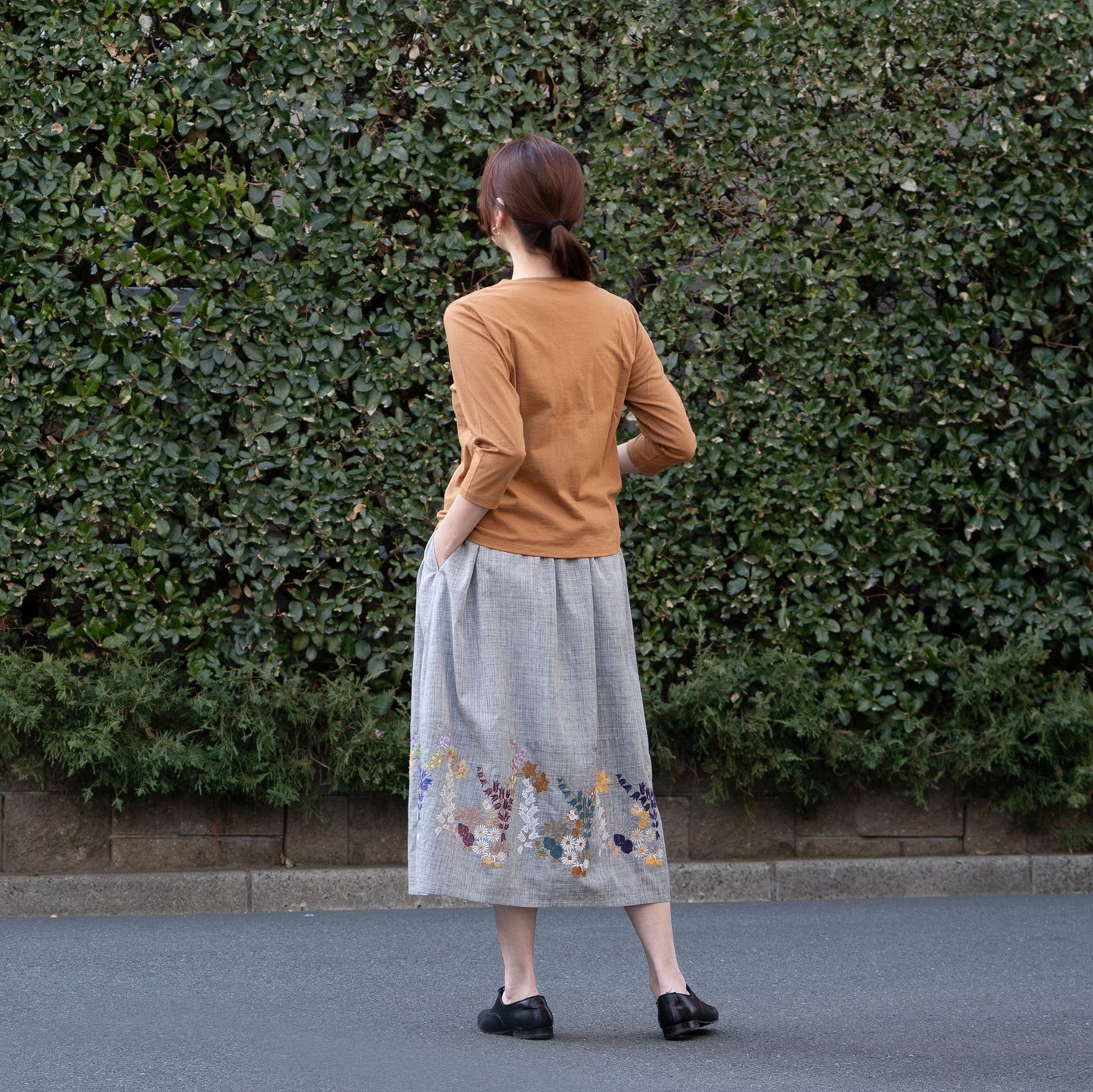 ピンタックTシャツ　アース