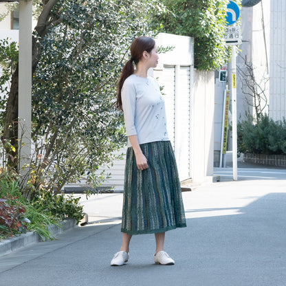 ボーラークローバー七分袖Tシャツ ライトブルー