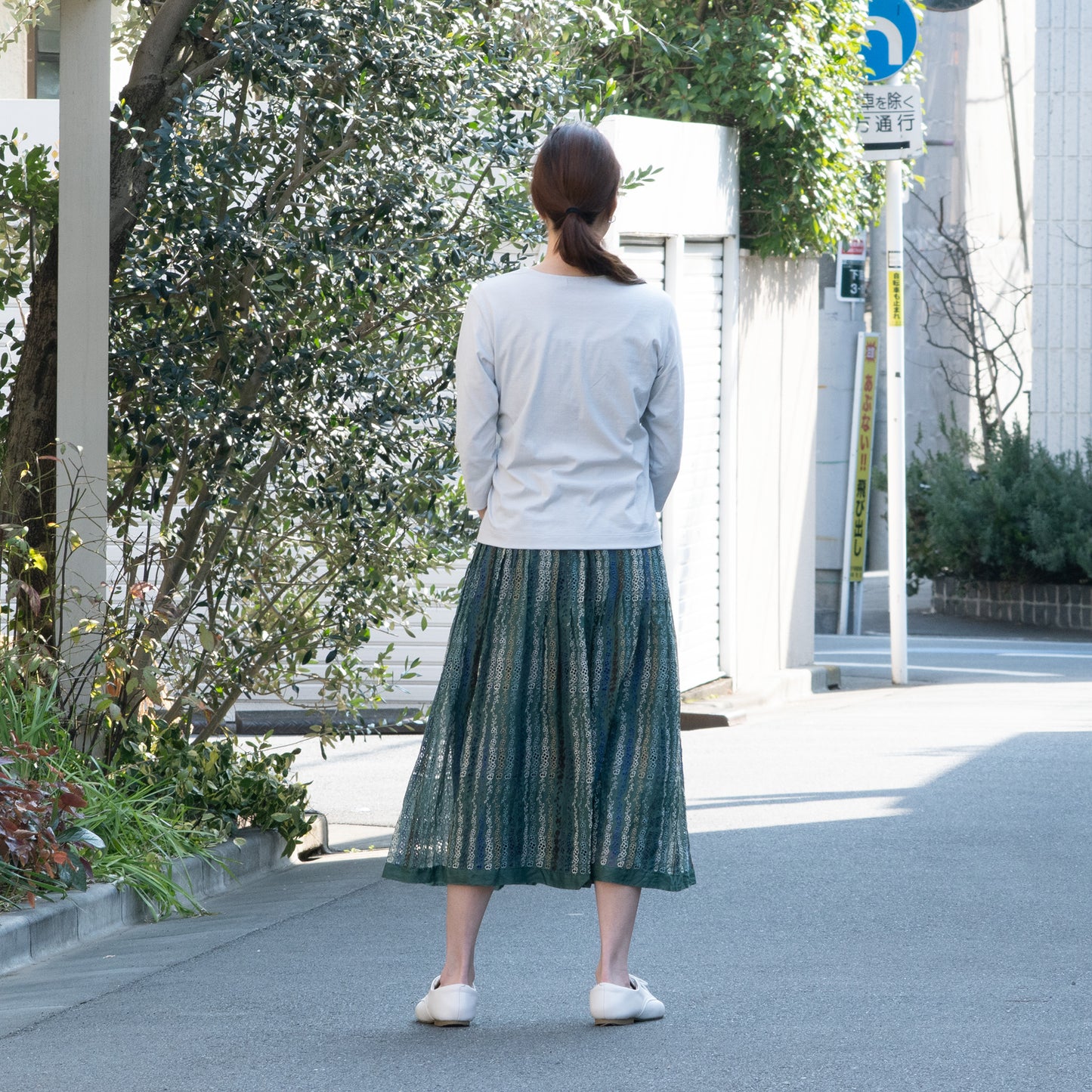 ボーラークローバー七分袖Tシャツ ライトブルー