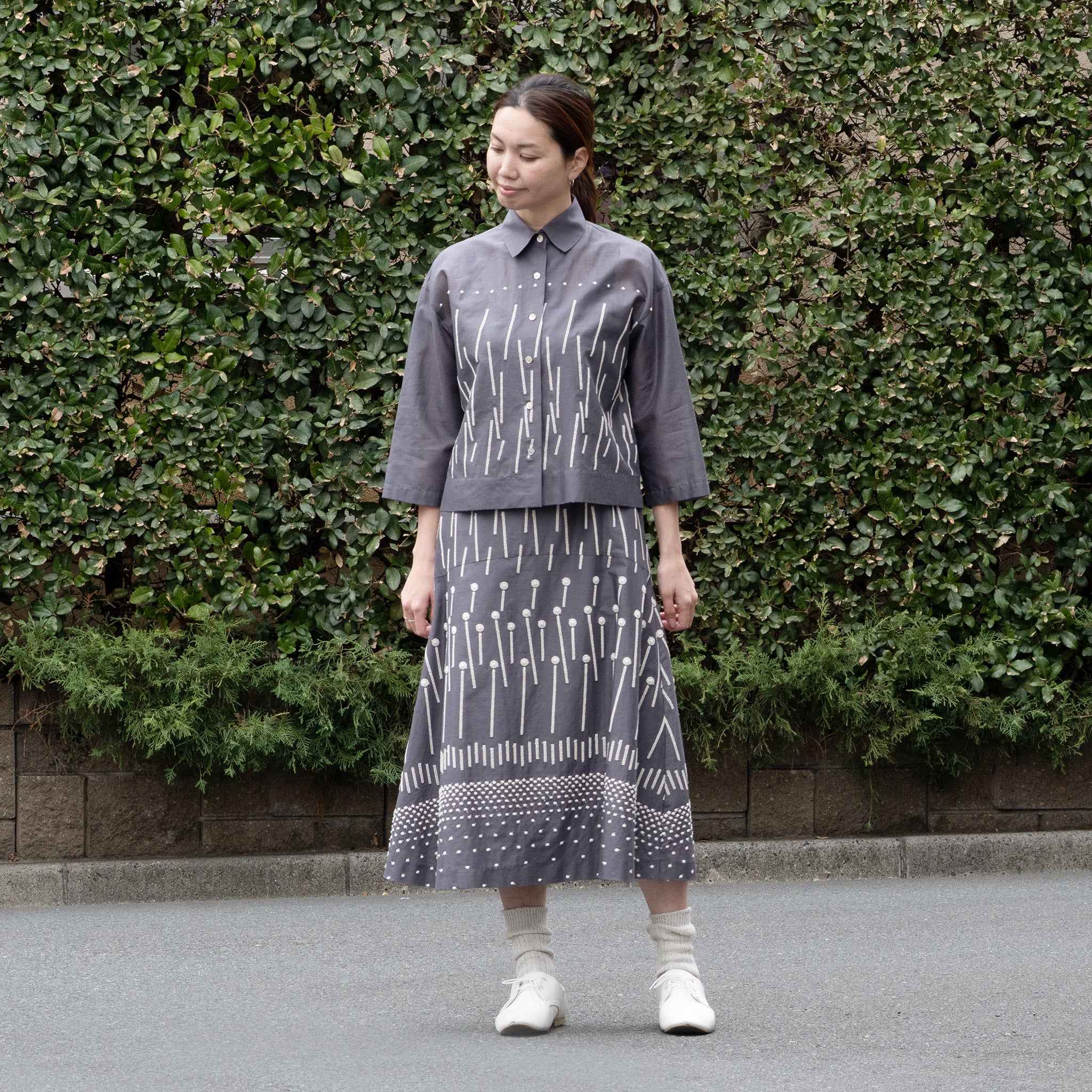 JJになります　P J C デッドストック　スクエアコバナ　刺繍スカート PJCの服づくり – PJC ONLINE SHOP