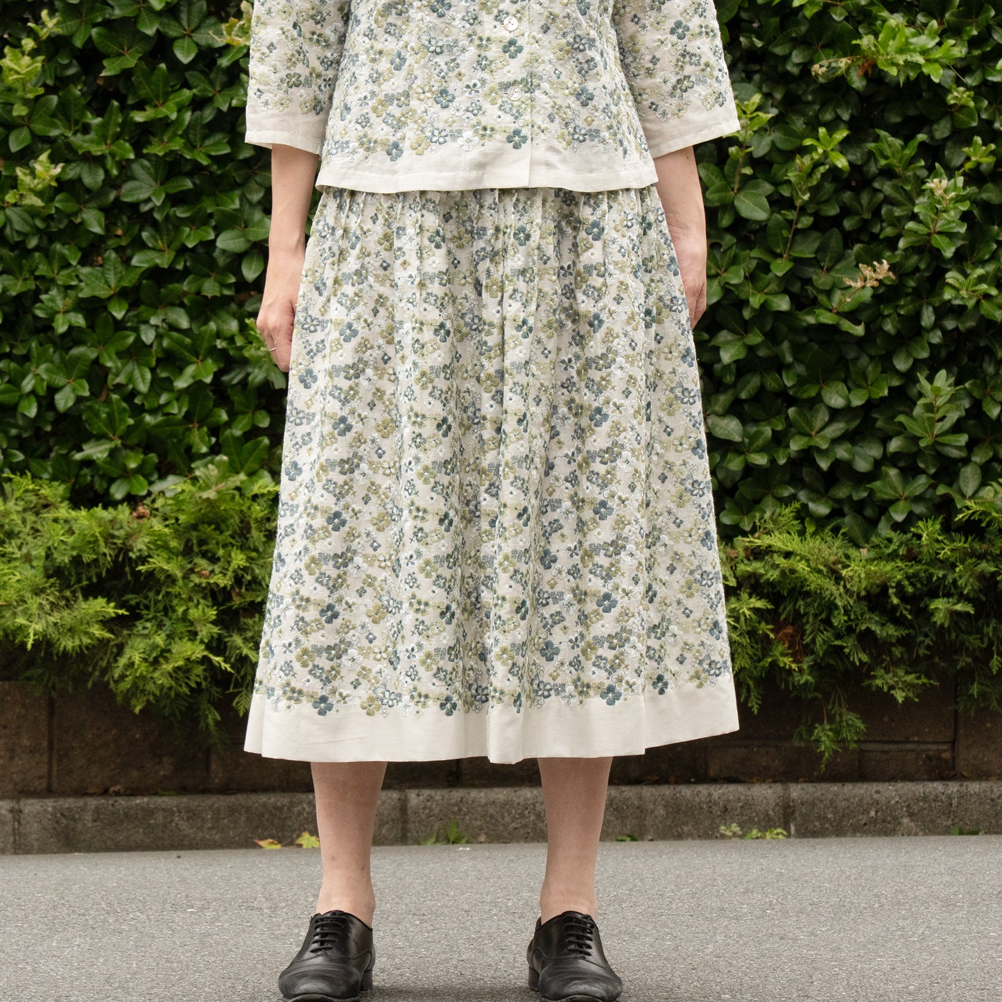 風花タックスカート ベージュ