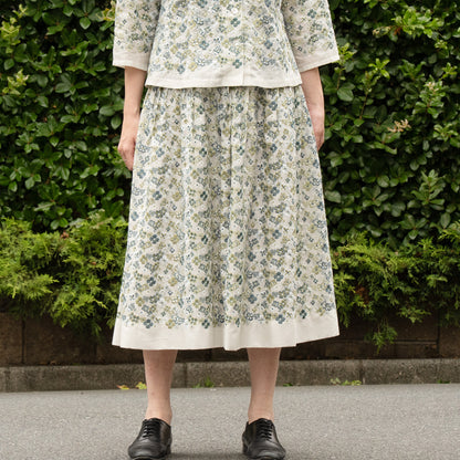 風花タックスカート ベージュ