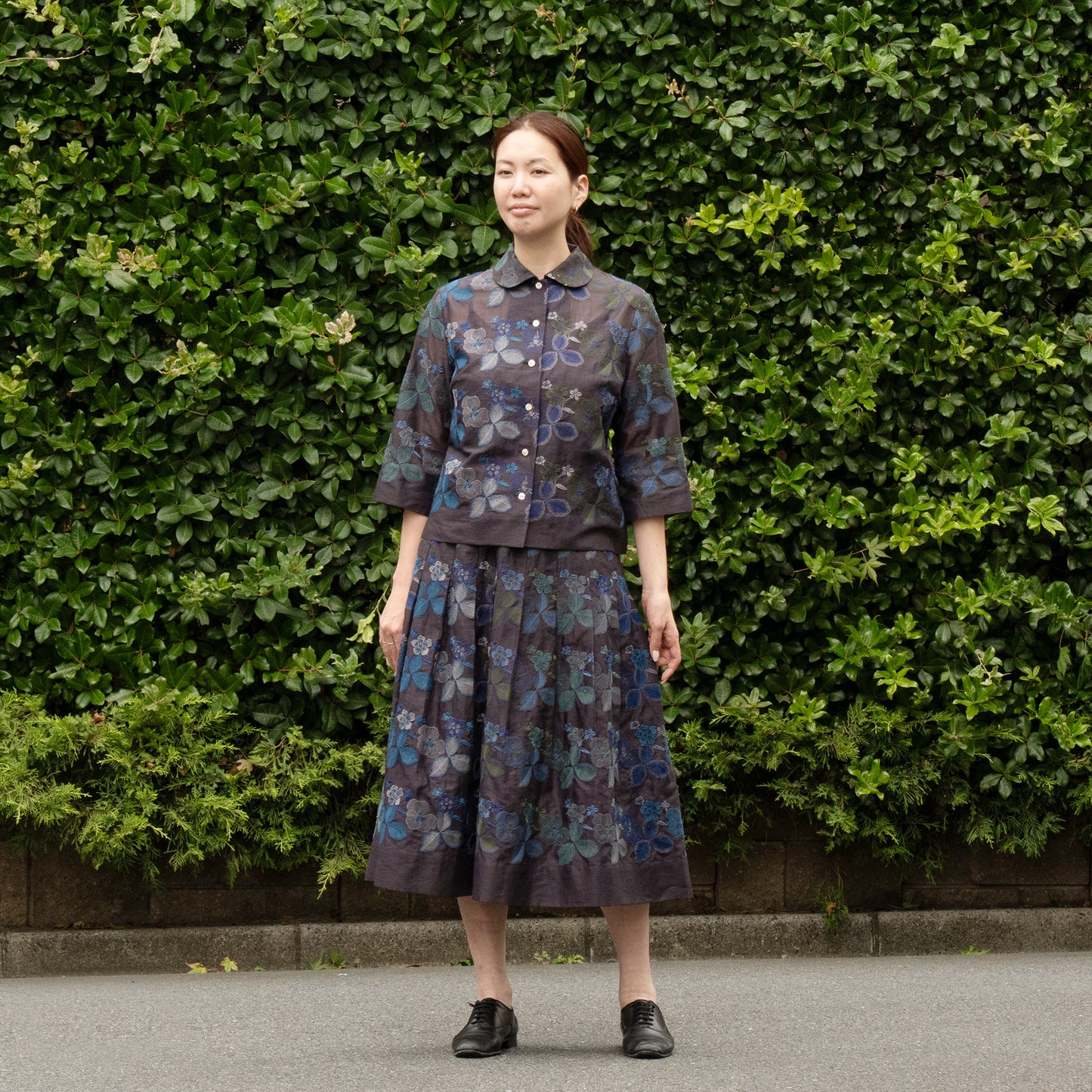 草むらのスミレタックスカート ネイビー