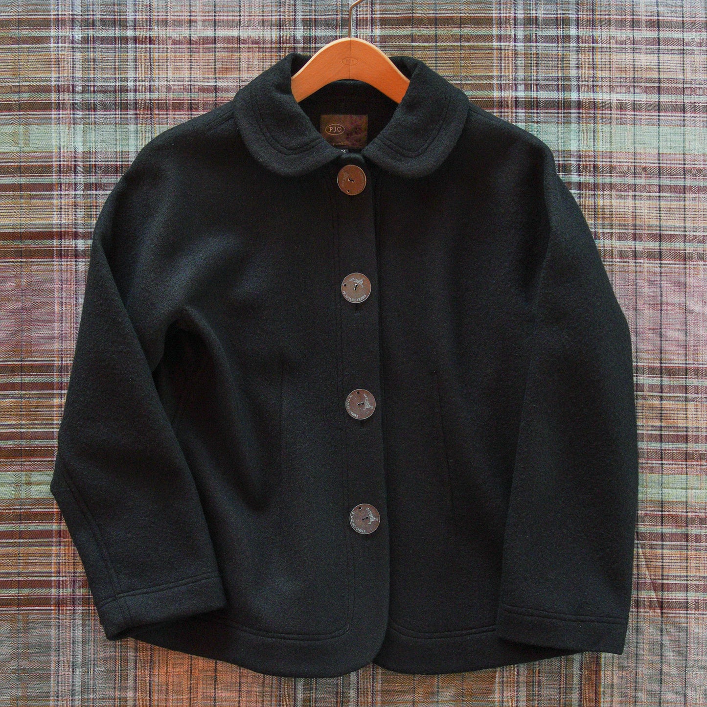 【軽くて暖かい】圧縮ウールのジャージージャケット   ブラック〈新色〉