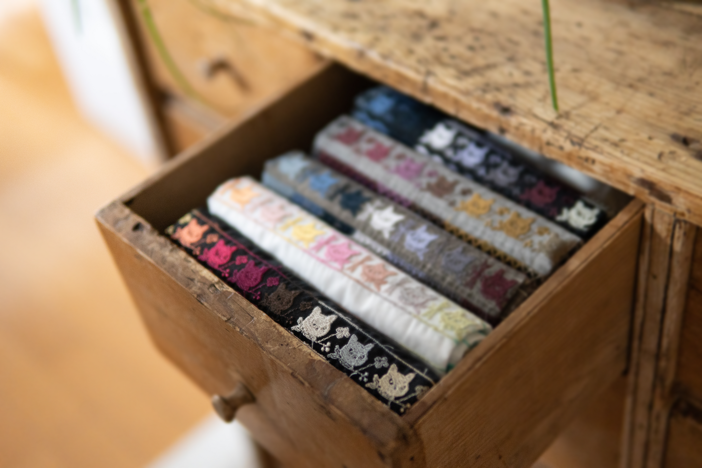 テキスタイル ストライプクロッチ 黒×多色A