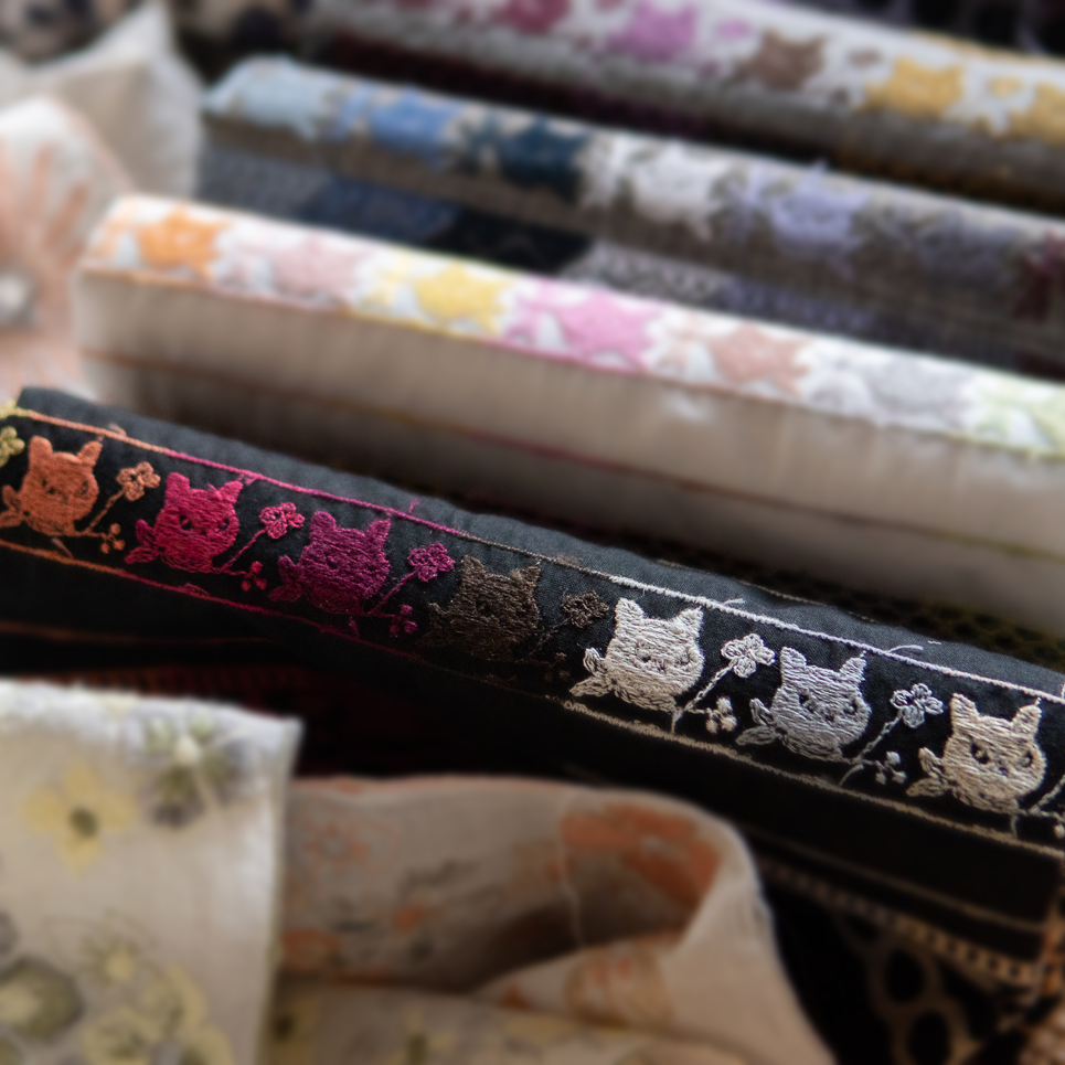 テキスタイル ストライプクロッチ 黒×多色A