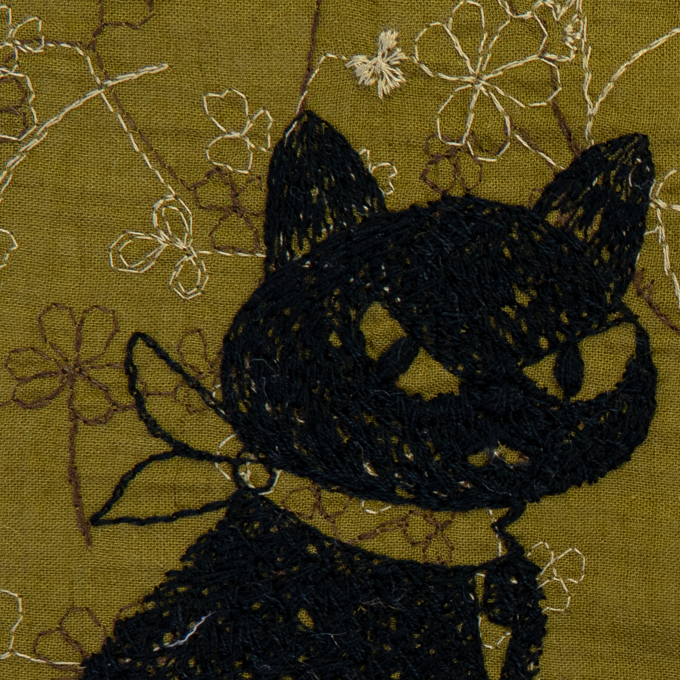 テキスタイル 歩きクローバークロッチ オリーブ